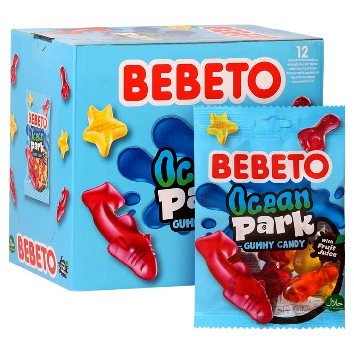 베베토 오션파크모양 젤리, 80g, 12개