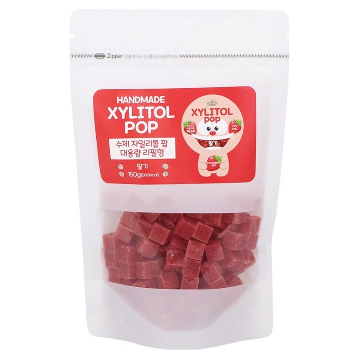 자일리톨팝 파우치 딸기, 1개, 150g