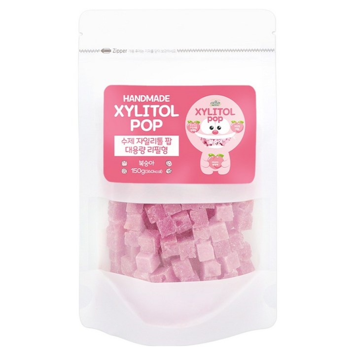 자일리톨팝 파우치 복숭아, 150g, 1개