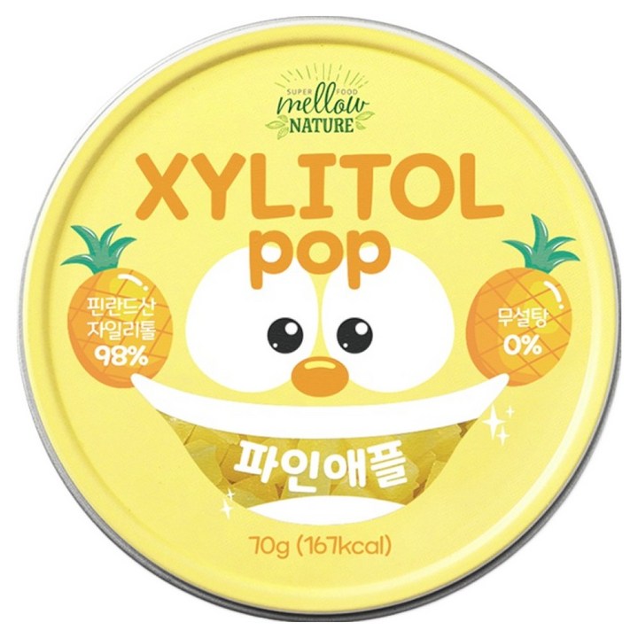 자일리톨팝 틴케이스 파인애플, 70g, 1개