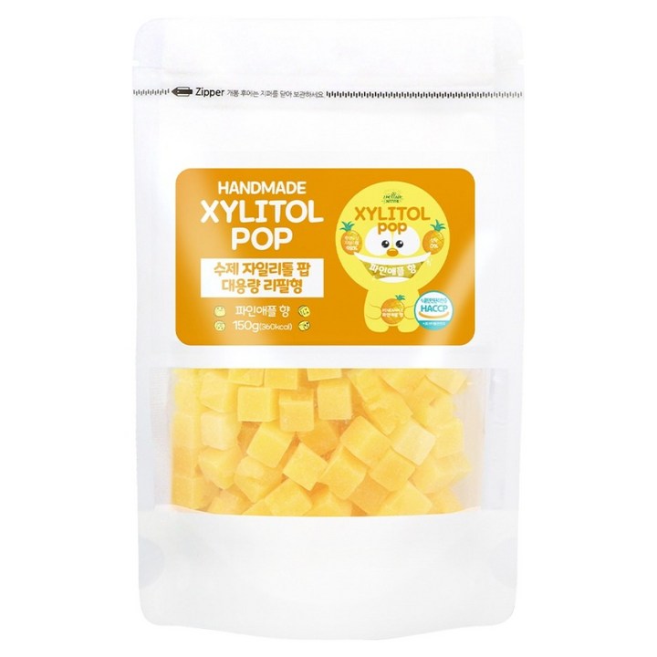 자일리톨팝 파우치 파인애플, 150g, 1개