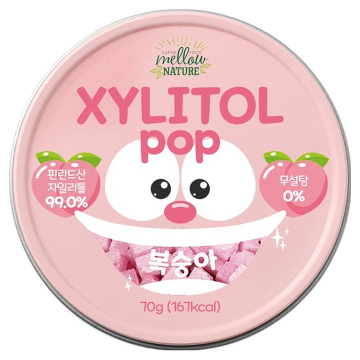 자일리톨팝 틴케이스 복숭아, 70g, 1개