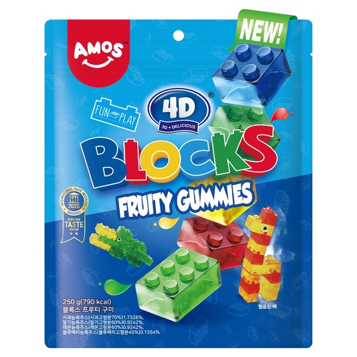 4D 블록스 프루티 구미, 1개, 250g
