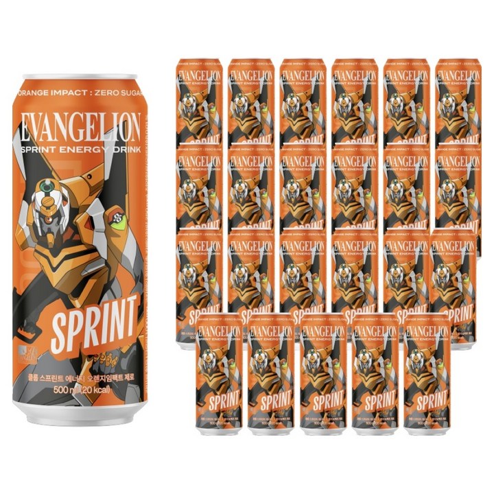 클룹 스프린트 오렌지 임팩트 제로 에너지드링크, 500ml, 24개