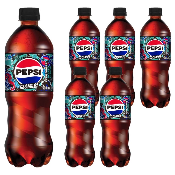 펩시 제로 슈거 모히토향, 500ml, 6개