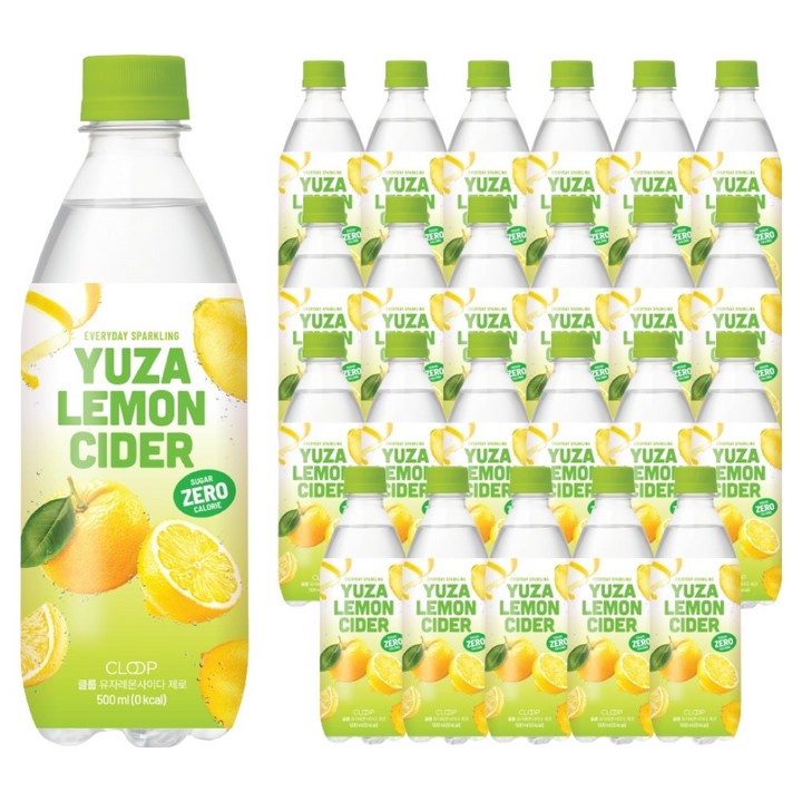 클룹 유자레몬 사이다 제로, 500ml, 24개