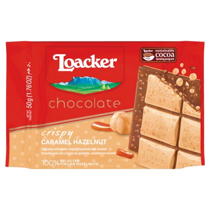 로아커 초콜릿 크리스피 카라멜 헤이즐넛, 1개, 50g