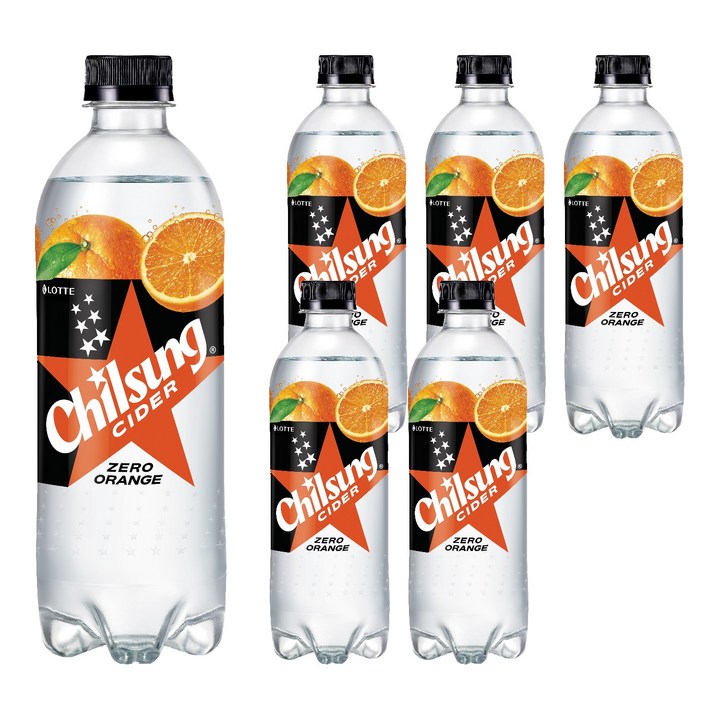 칠성사이다 제로 오렌지, 500ml, 6개