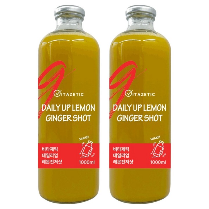 비타제틱 데일리업 레몬진저샷 생강 커큐민, 2개, 1L