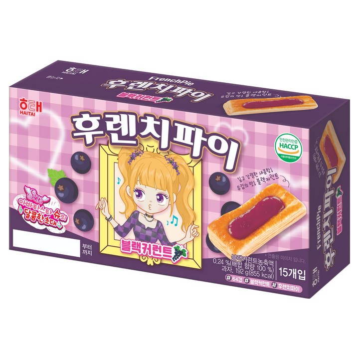해태제과 후렌치파이 블랙커런트, 192g, 1개