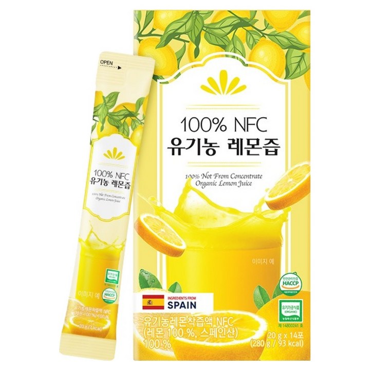 프롬바이오 NFC 유기농 레몬즙 14p, 280g, 1개