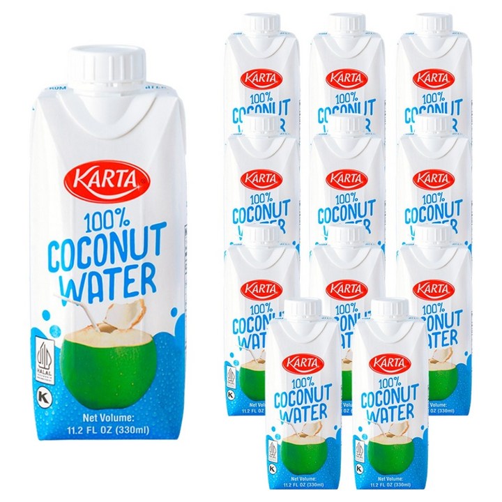 카르타 100% 코코넛 워터, 12개, 330ml