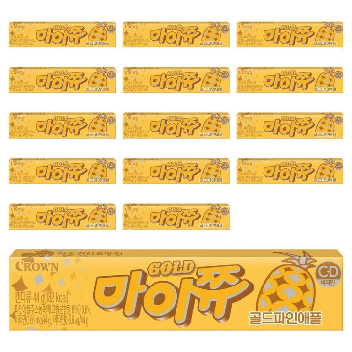 마이쮸 츄잉캔디 골드파인애플, 15개, 44g