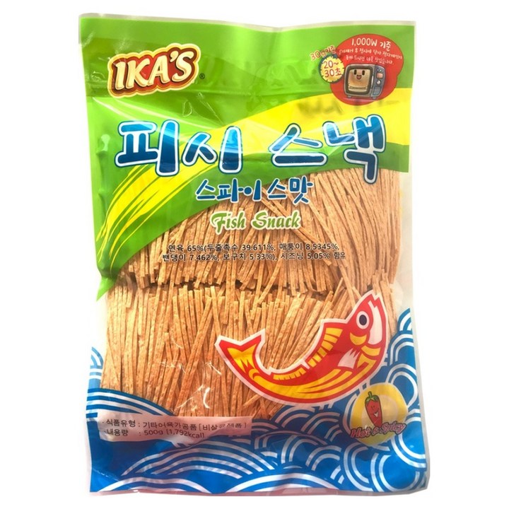 이카스 피시스낵 스파이스맛, 500g, 1개