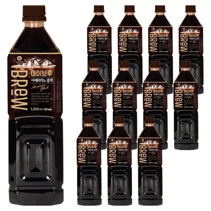 맥널티커피 아이브루 아메리카노 블랙커피, 1L, 12개