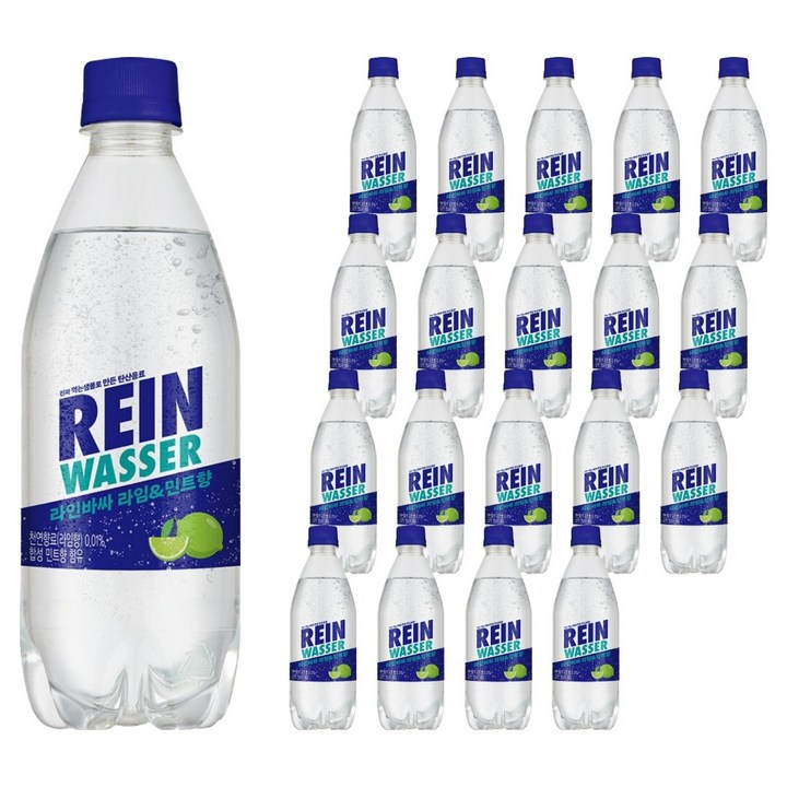 라인바싸 탄산음료 라임민트 랜덤발송, 20개, 500ml