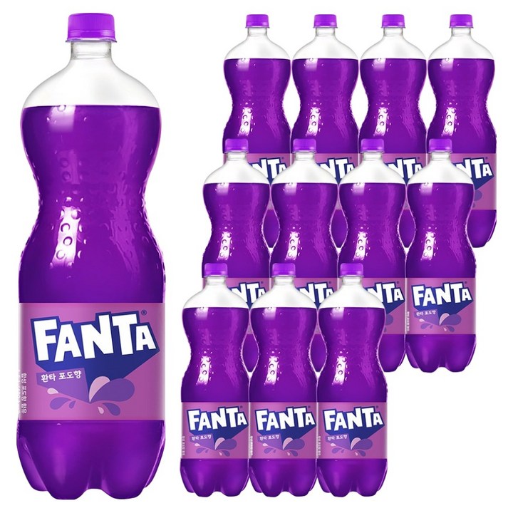 환타 포도향 탄산음료, 12개, 1.5L