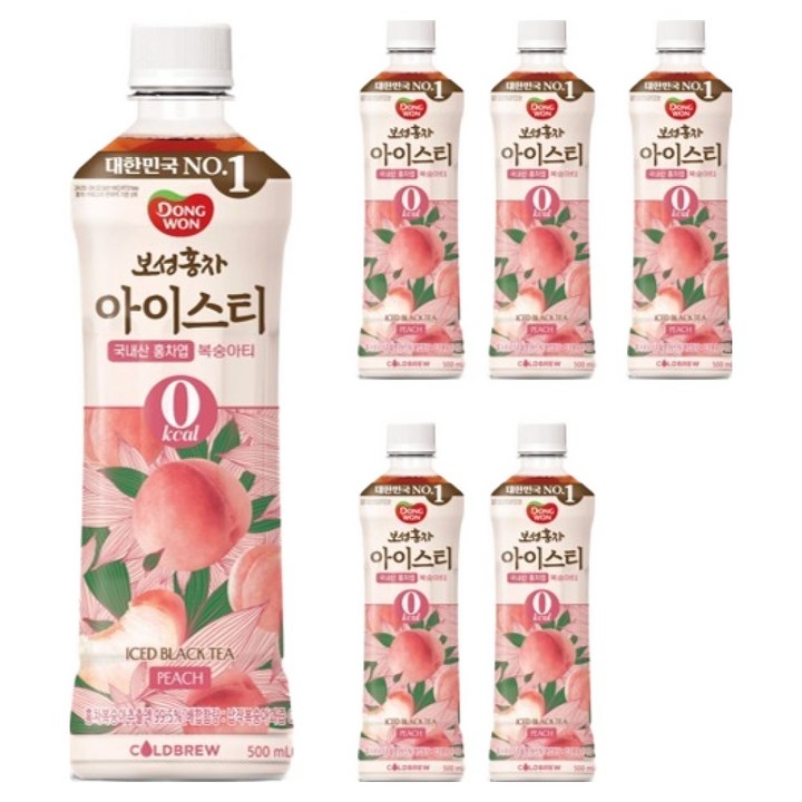 동원보성홍차 제로 복숭아 아이스티, 500ml, 6개