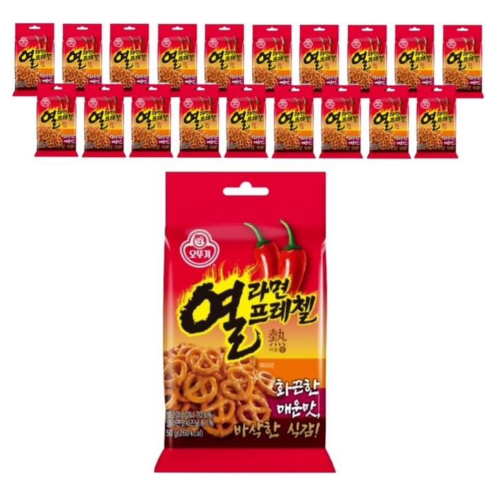 오뚜기 열라면 프레첼, 20개, 50g