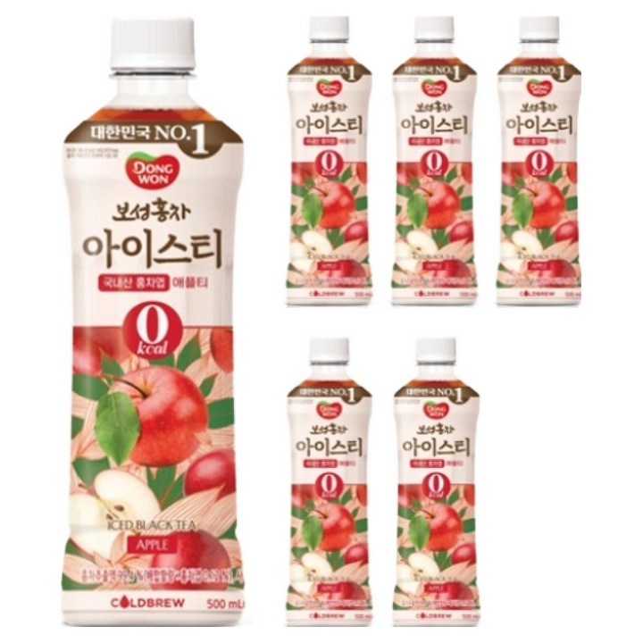 동원보성홍차 아이스티 애플, 500ml, 6개
