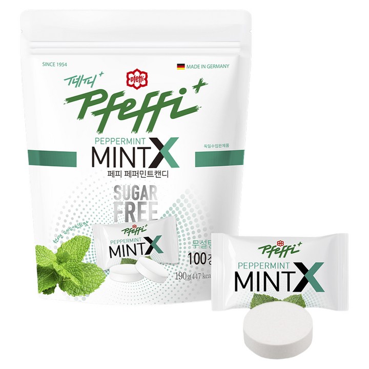 페피 무설탕 페퍼민트 캔디 리필 100p, 190g, 1개
