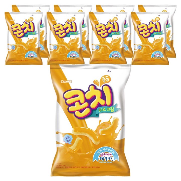 크라운 콘치 치즈크림 스낵, 135g, 9개