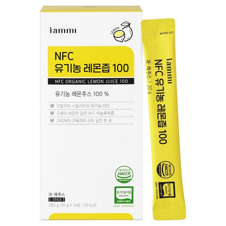아이엠미 NFC 유기농 레몬즙 100 14p, 280g, 1개