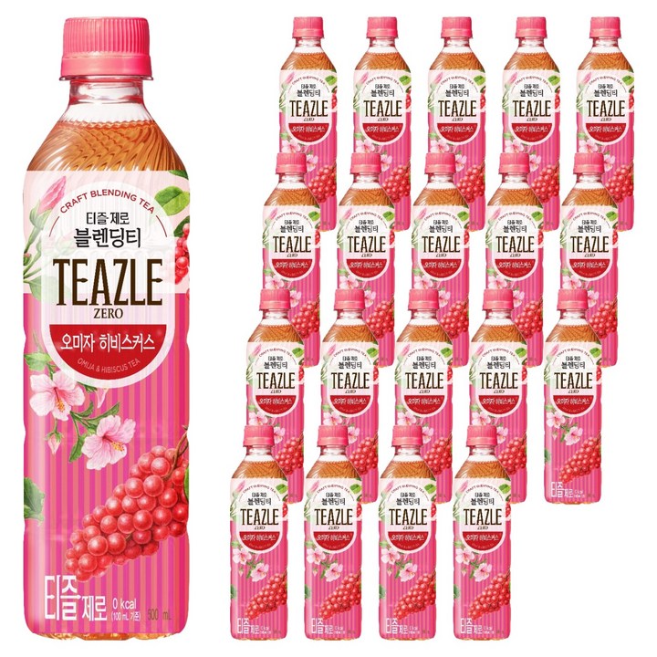 티즐 제로 오미자 히비스커스, 500ml, 20개