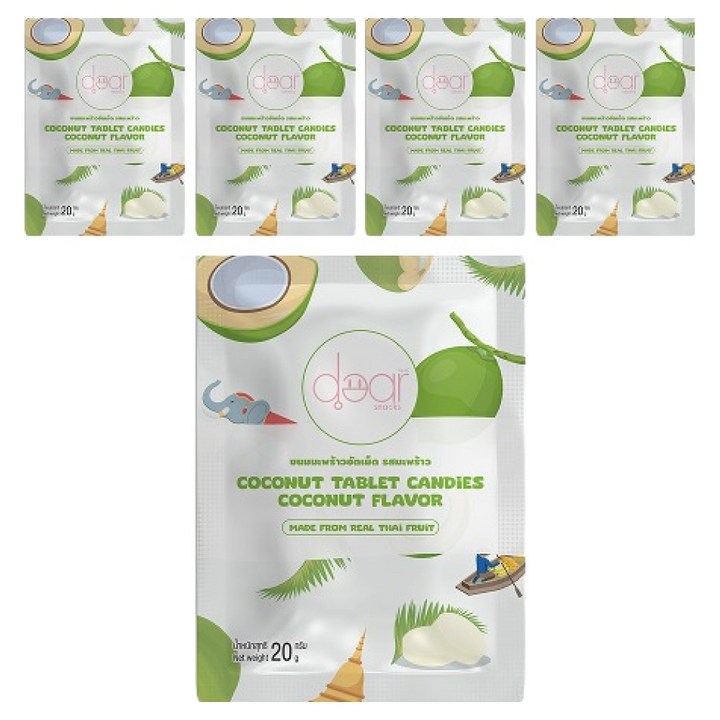 디어스낵 코코넛 태블릿 캔디 코코넛 밀크 맛, 20g, 5개
