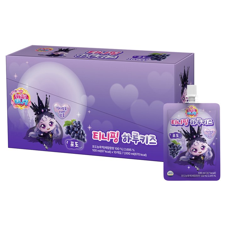 캐치티니핑 하루키즈 포도맛, 10개, 100ml
