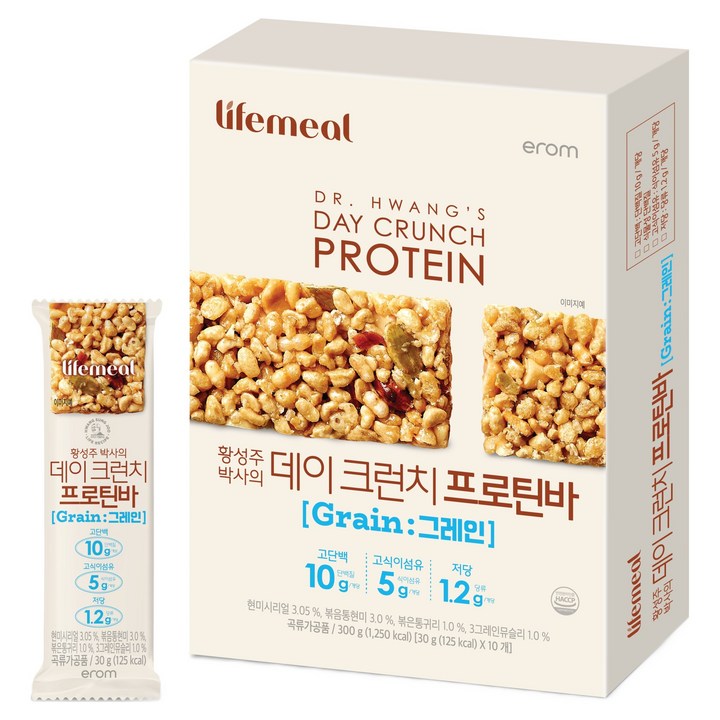 이롬 황성주 데이크런치 프로틴바 10p, 300g, 1박스