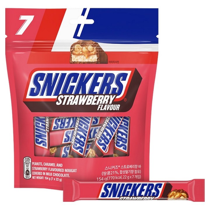 스니커즈 스트로베리향 바, 154g, 1개