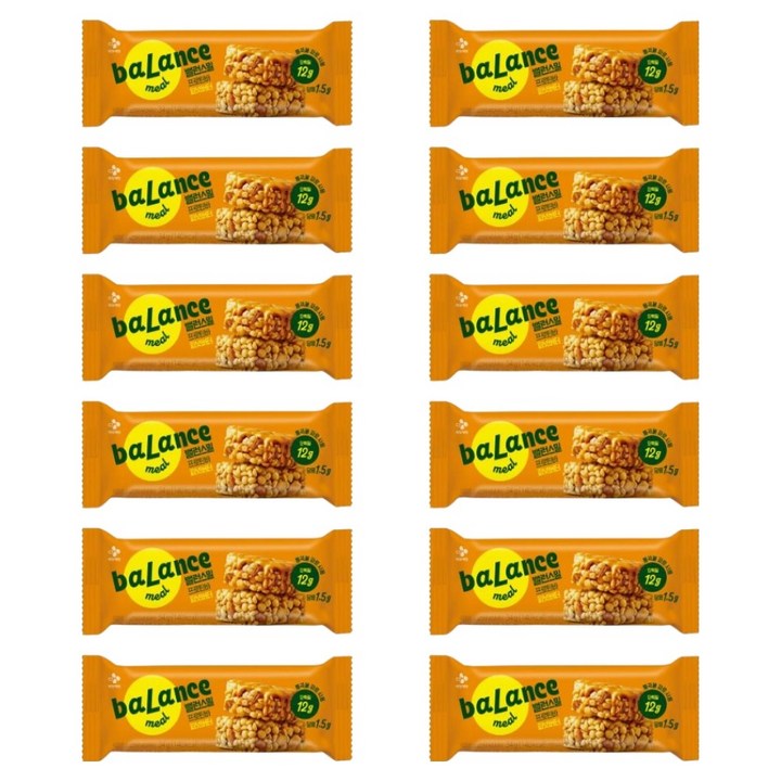 CJ제일제당 밸런스밀 프로틴바 피넛버터, 34g, 12개