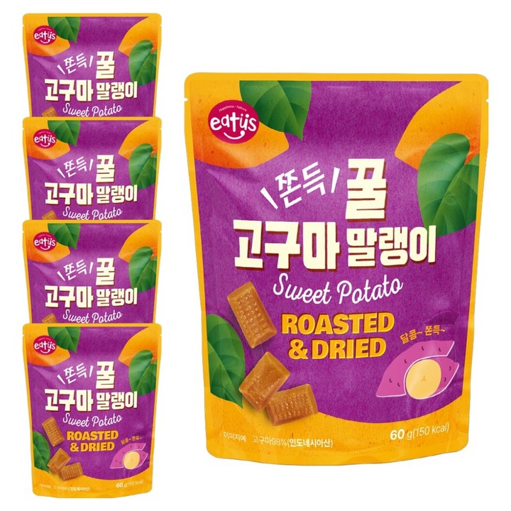이더스 쫀득 꿀 고구마 말랭이, 60g, 5개
