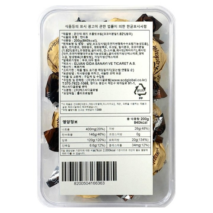 엘반 폰단테 퍼지 초콜릿크림, 200g, 1개