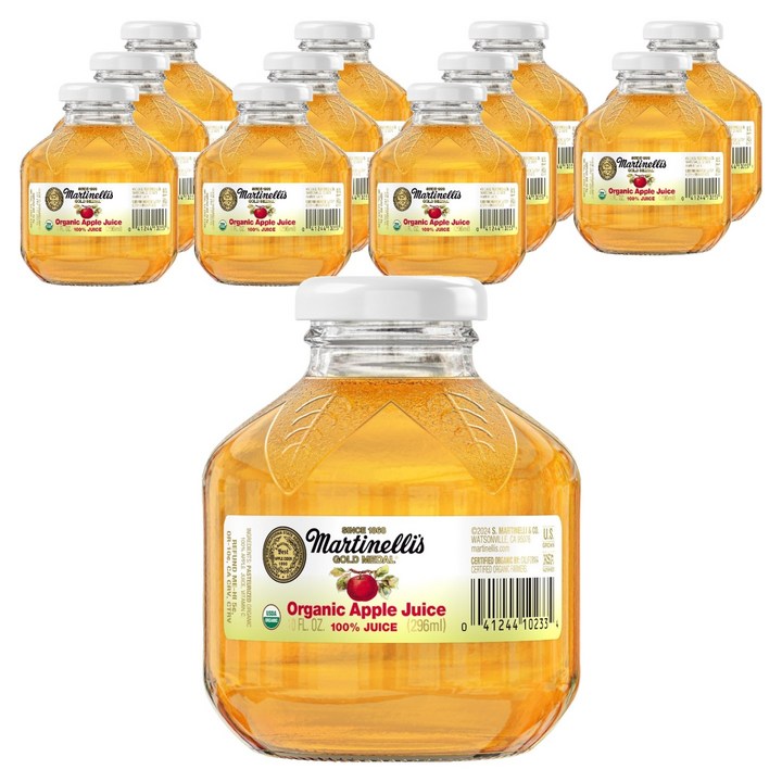 마르티넬리 유기농 골드메달 애플주스, 296ml, 12개
