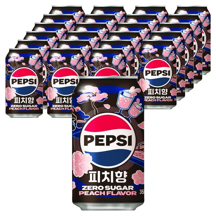 펩시 제로슈거 피치향, 24개, 355ml