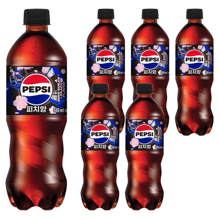 펩시 제로슈거 피치향, 6개, 500ml