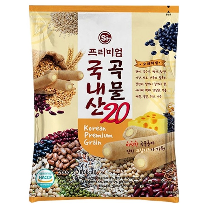 에스아이글로벌 프리미엄 국내산 곡물 20 과자, 500g, 1개