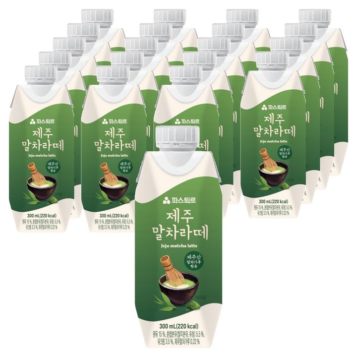 파스퇴르 제주 말차라떼, 300ml, 20개
