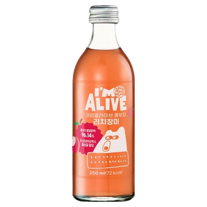 아임얼라이브콤부차 리치장미, 1개, 250ml