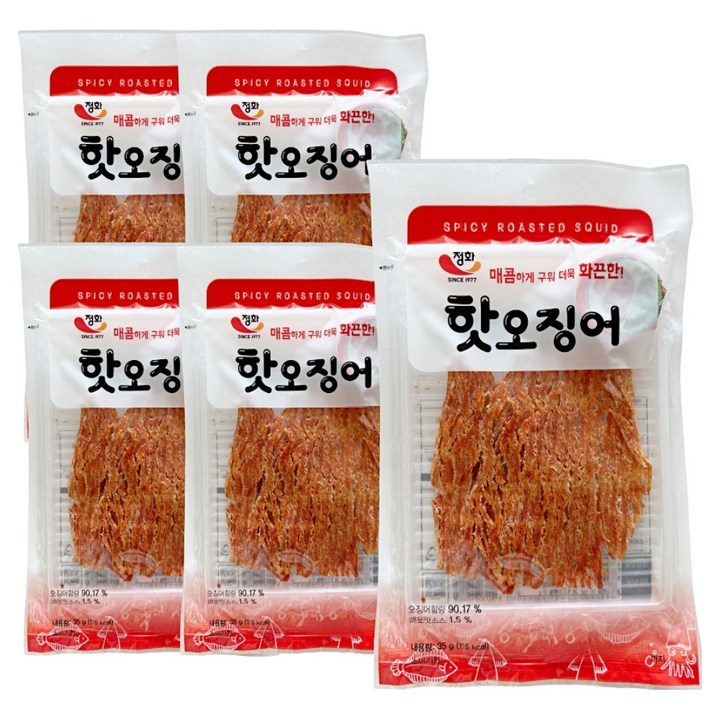 정화식품 어반티라노 핫오징어, 35g, 5개