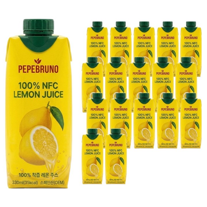 페페브루노 NFC 레몬즙, 18개, 330ml