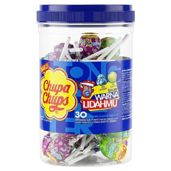 츄파춥스 텅페인터 롤리팝 그린애플맛 + 블루베리맛 세트 270g, 1세트
