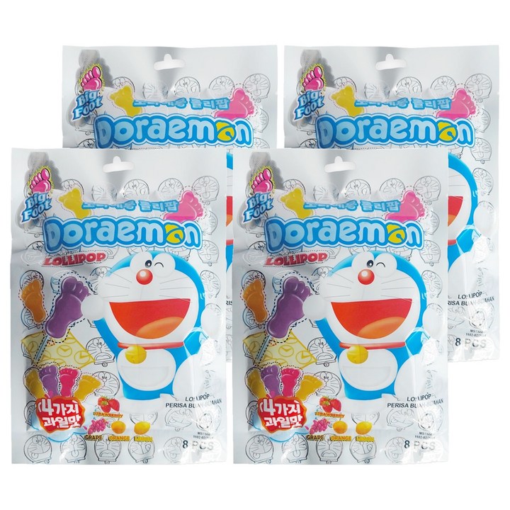빅풋 도라에몽 롤리팝 4종 x 2p 세트 80g, 4세트