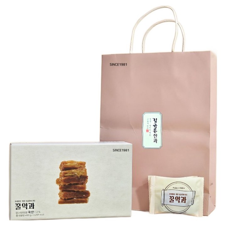 김규흔한과 패스츄리 꿀약과 16p + 쇼핑백, 480g, 1개