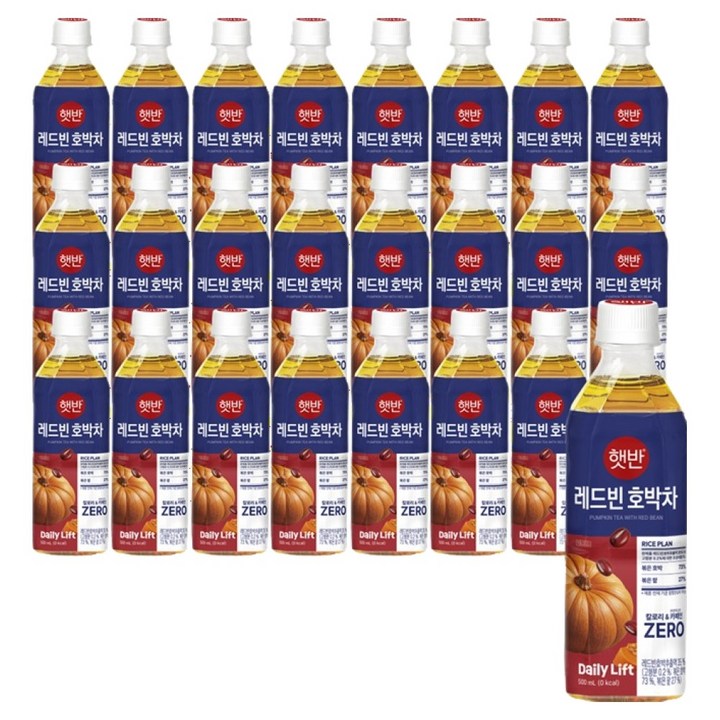 햇반 매일 마시는 제로칼로리 제로카페인 레드빈 호박차, 24개, 500ml