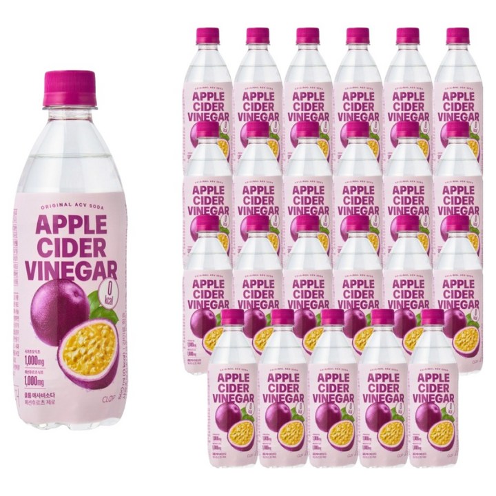 클룹 애사비소다 패션후르츠 제로 탄산음료, 24개, 500ml