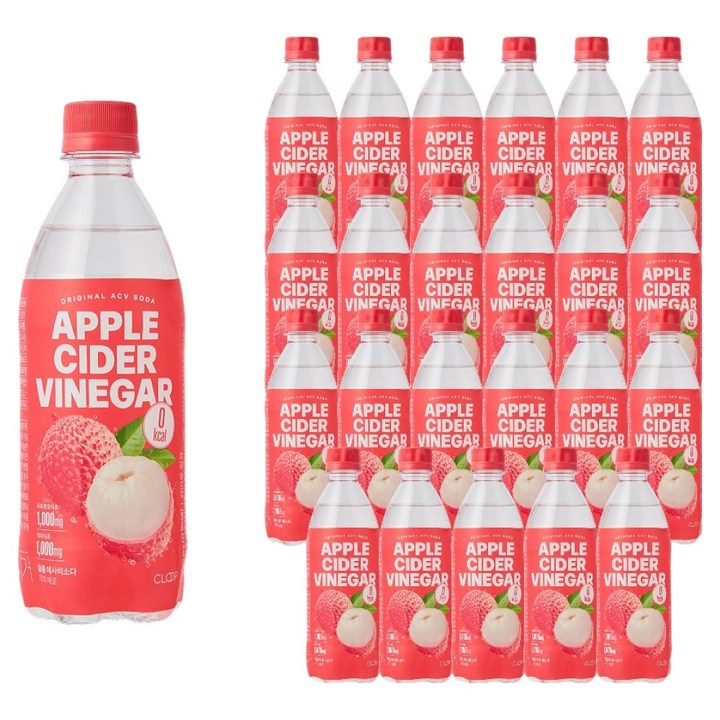 클룹 애사비소다 리치 제로 탄산음료, 24개, 500ml