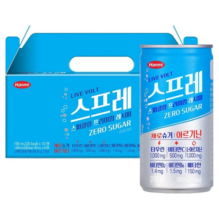한미사이언스 스프레 스파클링 프리미엄 레시피, 10개, 190ml